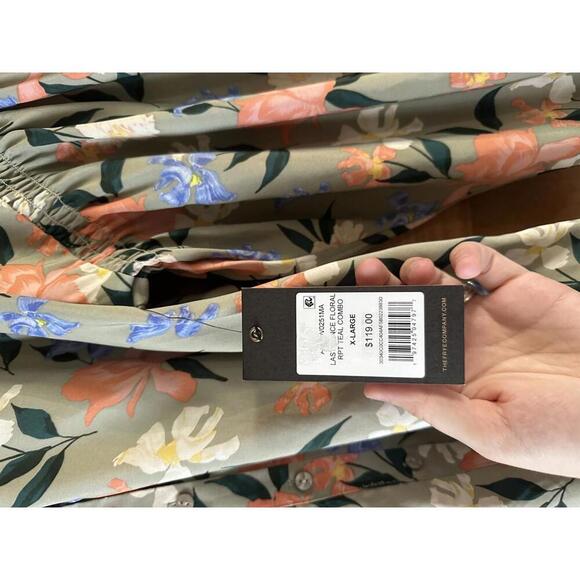 NWT Frye Last Dance Floral Teal Combo Blouse Women’s size XL​ - Picture 7 of 10